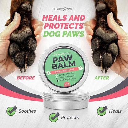 2-Pack Paw Nectar Dog Paw Balm, 4 Oz | Heals, Repairs & Restores Dry, Cracked & Damaged Paws | 100% Organic & Natural Cream Butter Wax Moisturizer for Dog Feet & Foot Pads