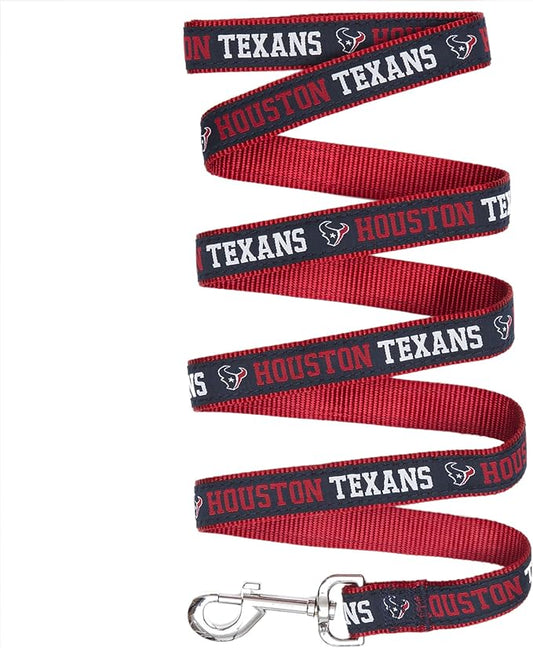 NFL PET Leash, Small, Houston Texans Dog Leash, Football Team Leash for Dogs & Cats. A Shiny & Colorful Dog & Cat Leash with Embroidered Team Name/Logo Licensed by the NFL