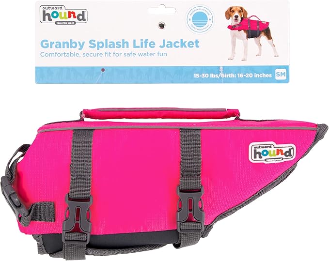 Outward Hound Granby Splash Pink Dog Life Jacket, Small