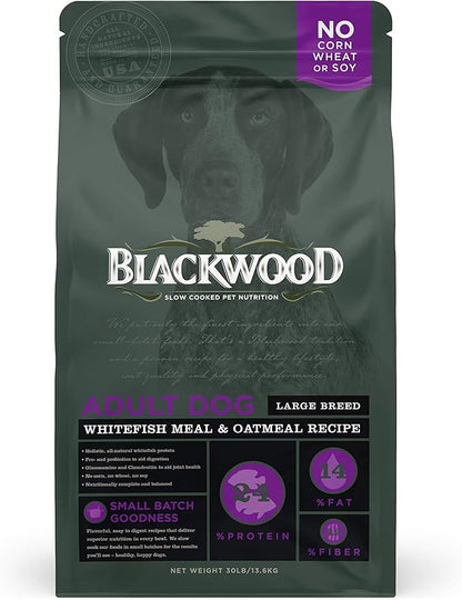 Blackwood Pet Food 22403 Adult Dog, Large Breed, Whitefish Meal & Oatmeal Recipe, 30Lb.