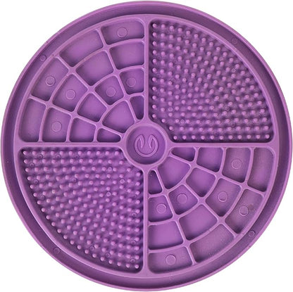 Hyper Pet IQ Treat Mat, Lick Mat for Dogs & Cats, Dental Care, Boredom Buster, Textured Surface, Suction Cups, 7.88x0.25x7.88in, Blue/Purple