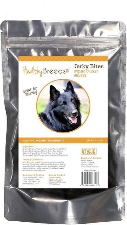 Healthy Breeds Belgian Sheepdog Jerky Bites Chicken & Rice Recipe Dog Treats 5 oz