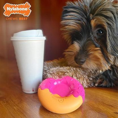 Nylabone Power Chew Donut Dog Chew Toy - Fun & Cute Dog Toys for Aggressive Chewers, Durable Dog Toys, Bacon Glazed Flavor, Medium/Wolf (1 Count)