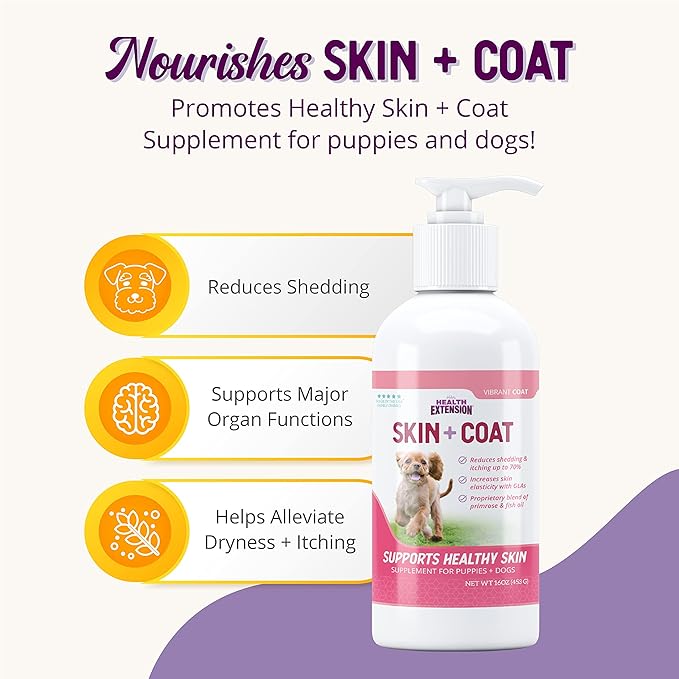 Health Extension Skin & Coat for Puppies and Dogs, 16-ounces
