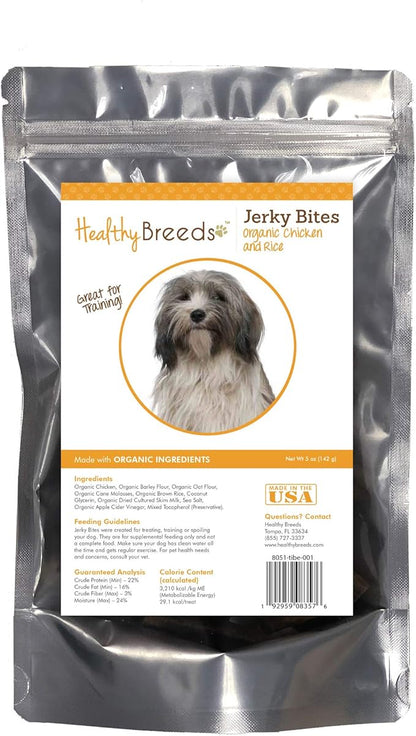 Healthy Breeds Tibetan Terrier Jerky Bites Chicken & Rice Recipe Dog Treats 5 oz