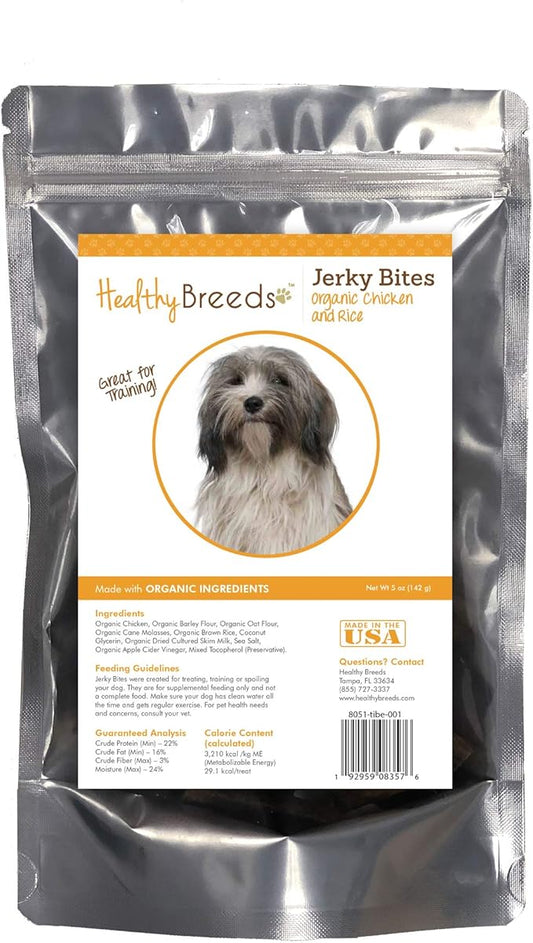 Healthy Breeds Tibetan Terrier Jerky Bites Chicken & Rice Recipe Dog Treats 5 oz
