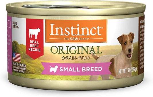 Instinct Original Small Breed Grain Free Real Beef Recipe Natural Wet Canned Dog Food, 3 oz. Cans (Case of 24)