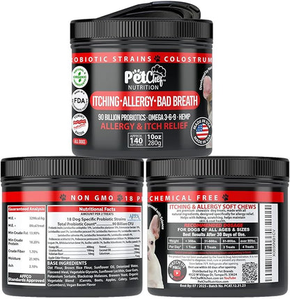 Pet Chef Allergy Defender - Natural Dog Allergy Relief Chews - Effective Medicine for Dog Allergies, Environment and Household Irritant Prevention - Safe & Strong Allergy Supplements for Dogs