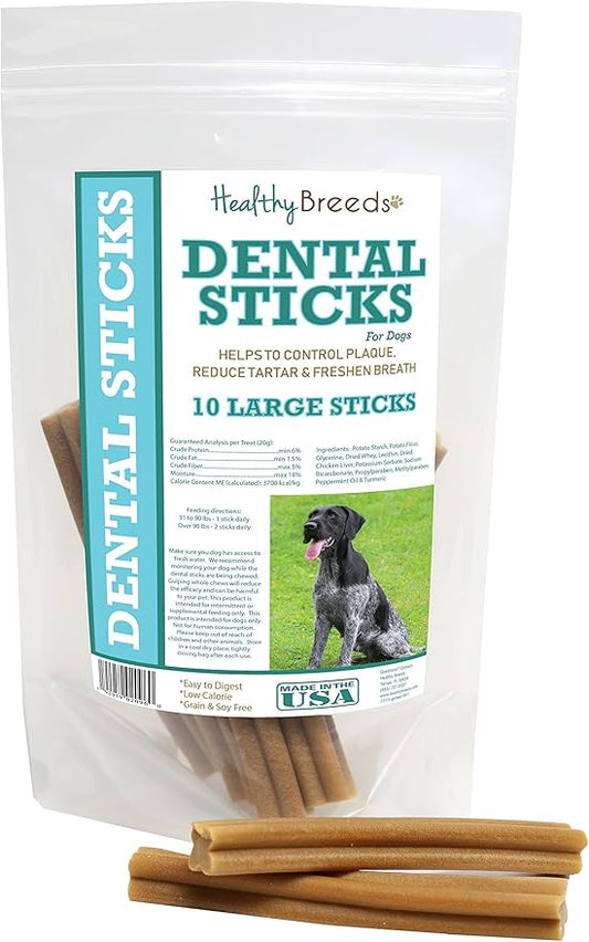 Healthy Breeds German Wirehaired Pointer Dental Sticks Large 10 Count