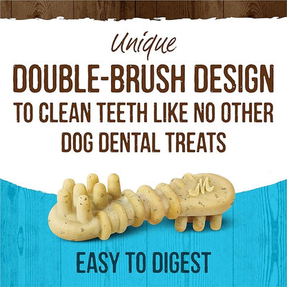 Merrick Fresh Kisses Natural Dental Chews Toothbrush Treat Shape Infused With Real Mint For Tiny Dogs 5-15 Lbs - 33 ct. Bag
