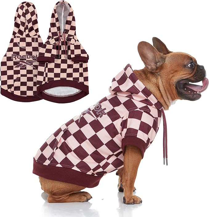 Reebok Dog Hoodie – Fleece Dog Sweater with Leash Hole, Cold Winter Dog Sweatshirt for Small Medium and Large Dogs, Premium Dog Fall Sweater Pullover Hoodie, Cozy Warm Perfect Dog Christmas Outfit