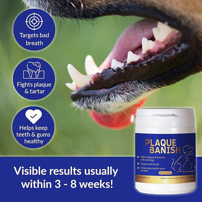 100% Natural Plaque Off & Tartar Remover For Dogs & Cats | Freshen Breath For Dogs & Cats | 6.3oz (180g) | Support Healthy Gums & Promote Dental Health | Prevent Plaque & Tartar Build Up