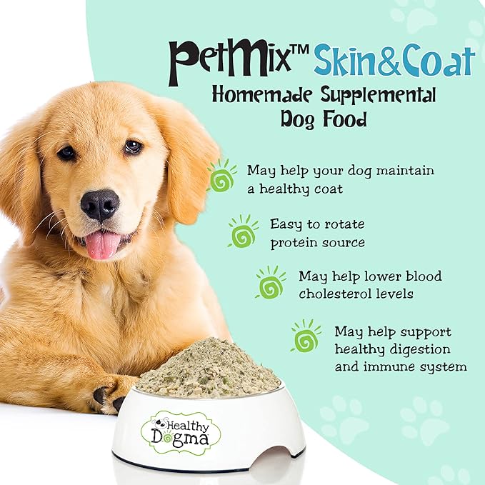 Healthy Dogma - PetMix Dehydrated Dog Food for Allergies, Joint Support & Mobility - Grain Free, Raw, Homemade Dog Food (Skin & Coat, 10 lbs)