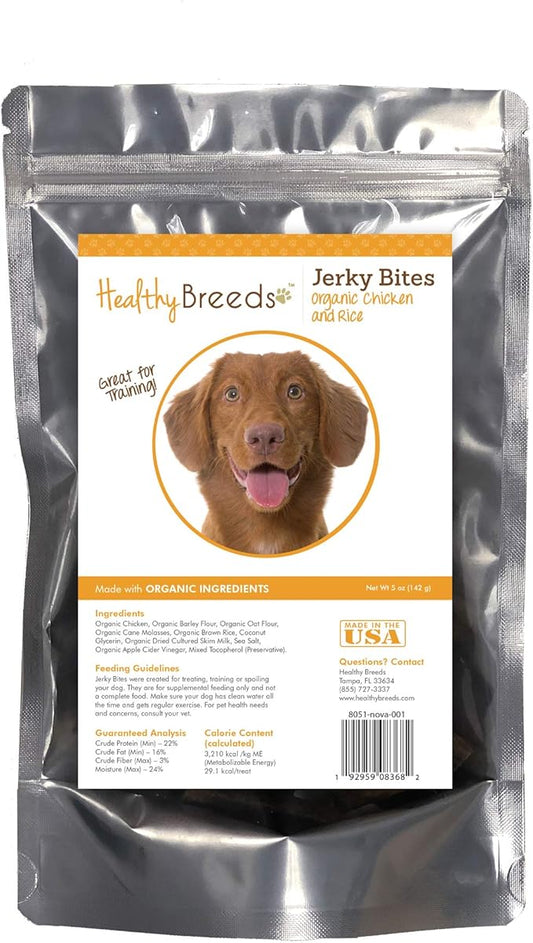 Healthy Breeds Nova Scotia Duck Tolling Retriever Jerky Bites Chicken & Rice Recipe Dog Treats 5 oz