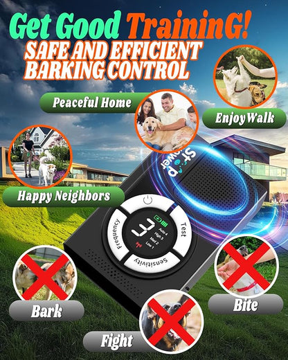 Anti Barking Device, 2 in 1 Ultrasonic Dog Barking Deterrent Devices Safe for Dogs, Dog Barking Control Devices Up to 50 Ft Range Dog Training & Behavior Aids, Anti Bark Device for Indoor & Outdoor