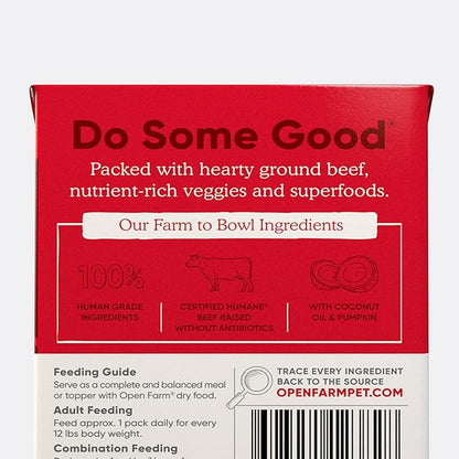 Open Farm Grass-Fed Beef Rustic Stew Wet Dog Food, Grain-Free Meal or Food Topper with Responsibly Sourced Meat and Superfoods without Artificial Ingredients, Pack of 12, 12.5 Oz each
