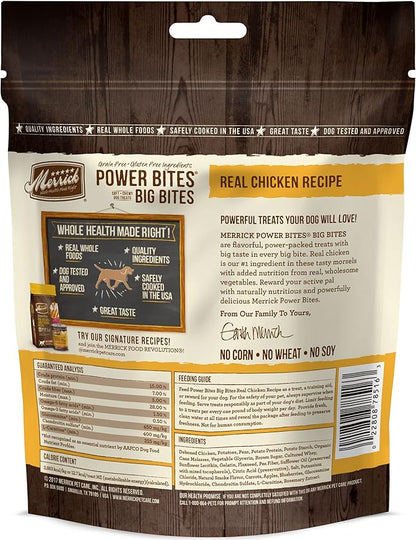 Merrick Power Bites Dog Treats Big Bites, Real Chicken Recipe - 14 oz. Bag