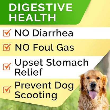 StrellaLab Dog Probiotics Treats for Picky Eaters (180ct) - Digestive Enzymes + Prebiotics - Chewable Fiber Supplement - Allergy, Diarrhea, Gas, Constipation, Upset Stomach Relief - Digestion&Immunity