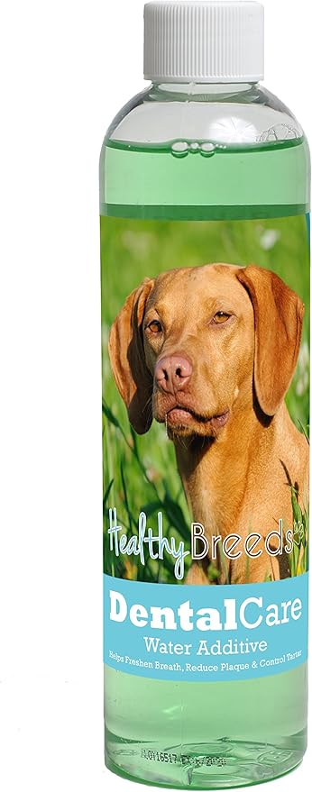Healthy Breeds Dog Dental Care Water Additive for Vizsla - Helps Freshen Breath, Reduce Plaque & Control Tartar - Mint Flavor - 8 oz