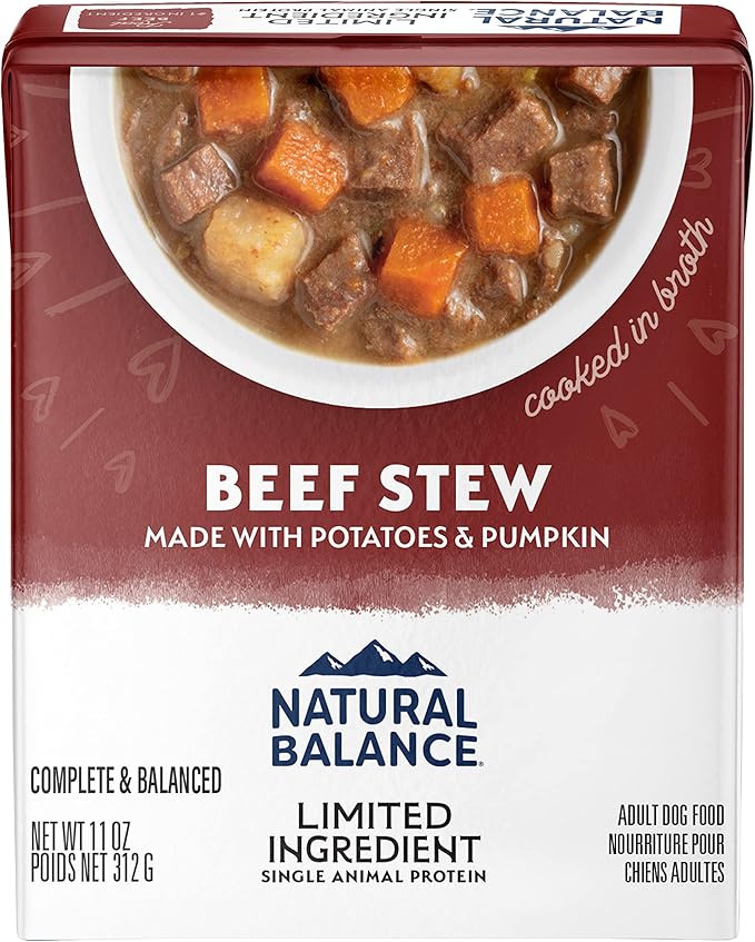 Natural Balance Limited Ingredient Adult Grain-Free Stew Wet Dog Food, Beef with Potatoes & Pumpkin, 11 Ounce (Pack of 12)