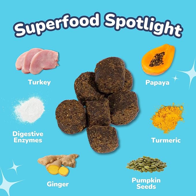 healthybud Turkey Dog Probiotic Chews - Gut Health Support - Prebiotic, Fiber & Vitamin Supplement, Puppy Liver Bites for Sensitive Stomach, Dog Stool Hardener 4.6oz (2-Pack)