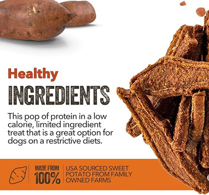 Gaines Family Farmstead Sweet Potato & Salmon Fillets for Dogs, All-Natural, Grain-Free, Healthy Dog Treats for All Ages & Breeds, Made in USA, 8 oz