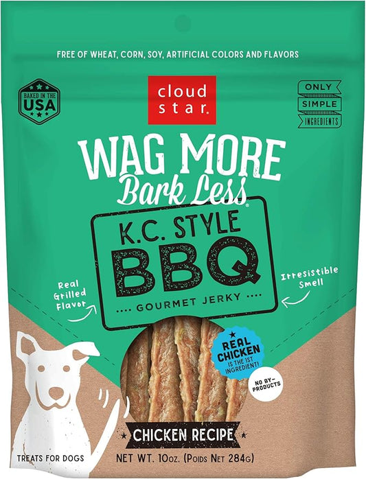 Cloudstar Wag More K.C. BBQ Chicken Jerky 10 Ounce