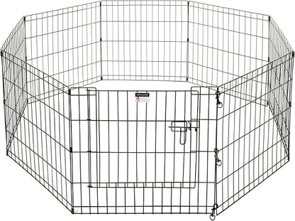 Puppy Playpen - Foldable Metal Exercise Enclosure with Eight 24-Inch Panels - Indoor/Outdoor Fence for Dogs, Cats, or Small Animals by PETMAKER