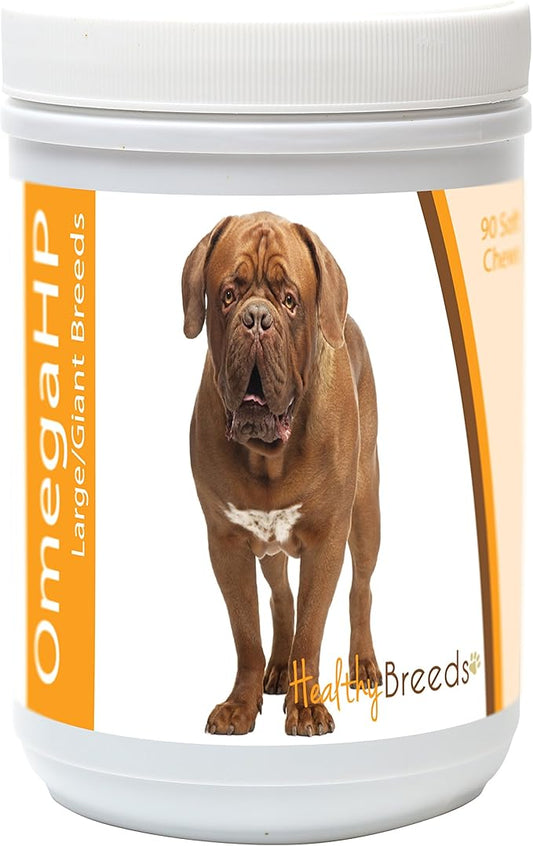 Healthy Breeds Dogue de Bordeaux Omega HP Fatty Acid Skin and Coat Support Soft Chews 90 Count