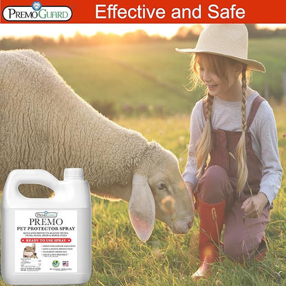Pet Protector by Premo Guard 128 oz – 100% Effective Mite, Flea, Tick, & Mosquito Spray for Dogs, Cats, and Pets – Best Natural Protection for Control, Prevention, & Treatment