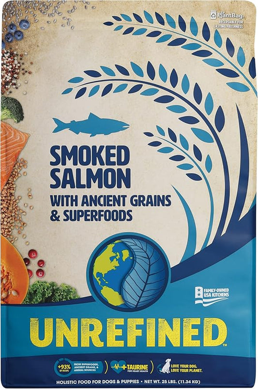 Unrefined Smoked Salmon with Ancient Grains & Superfoods Dry Dog & Puppy Food, 25 lb.