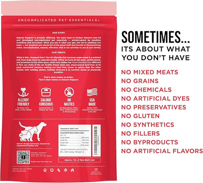 Natural Rapport Beef Liver Dog Treats - The Only Freeze Dried Beef Liver Dogs Need - Grain-Free Beef Bites, Dog Treats for Small and Large Dogs (4 oz.)