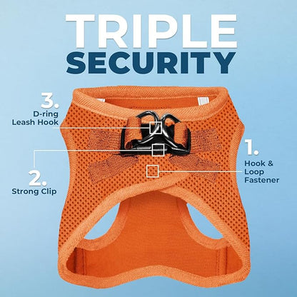Voyager Step-in Air Dog Harness - All Weather Mesh Step in Vest Harness for Small and Medium Dogs and Cats by Best Pet Supplies - Harness (Orange), L (Chest: 18-20.5")