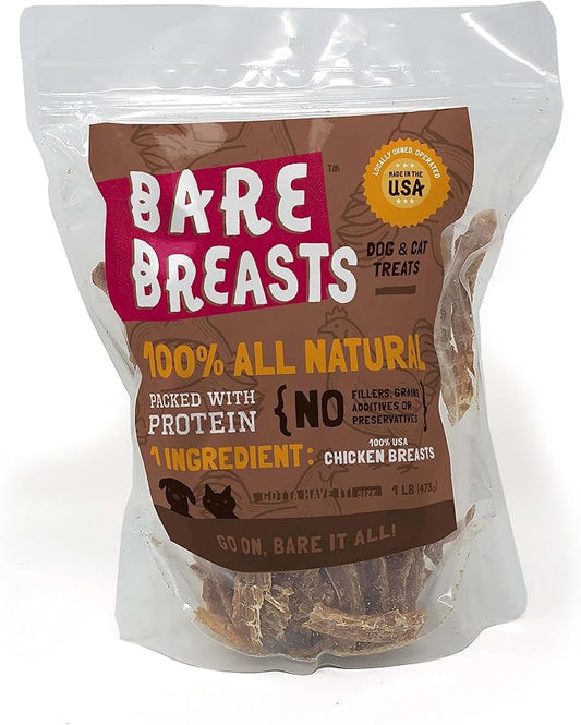 Bare Breast All Natural Chicken Jerky 1lb, Made in USA