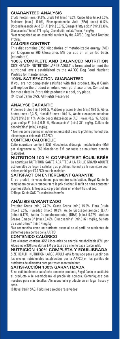 Royal Canin Large Breed Adult Dry Dog Food, 6 lb bag