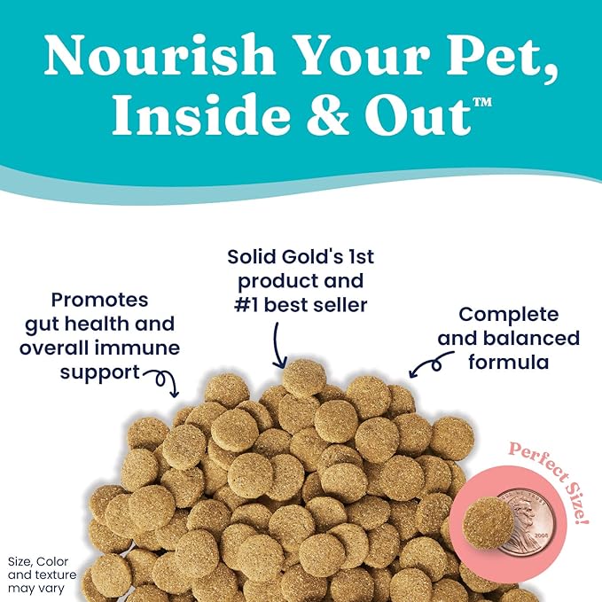 Solid Gold Hund N Flocken - Dry Dog Food w/Lamb, Rice & Pearled Barley - Digestive Probiotics for Dogs - Gut Health & Immune Support - Omega 3, Superfoods & Antioxidants - 12 LB