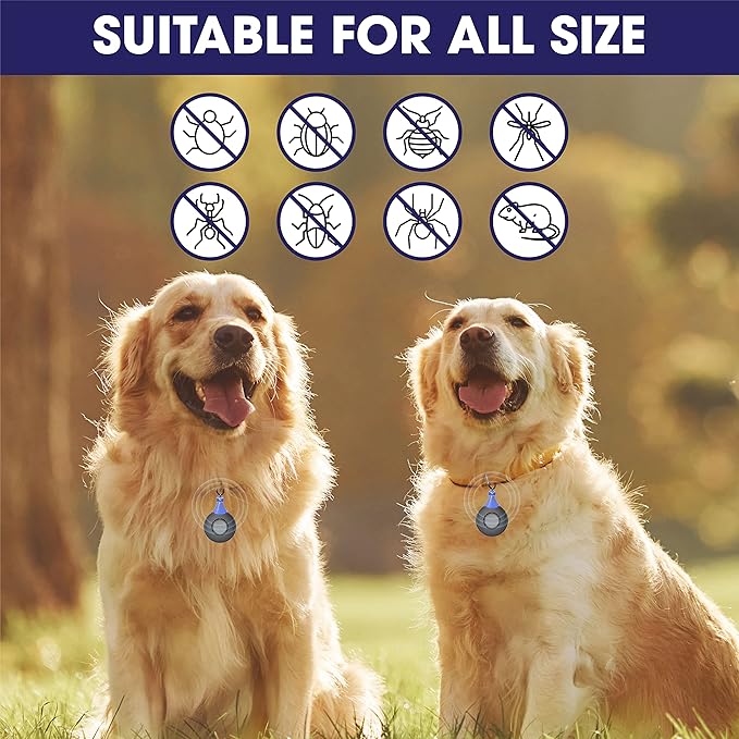 Intelligent Ultrasonic Flea and Tick Repeller for Dogs and Cats - Ultrasonic, Natural, Chemical-Free Tick and Flea Repeller - Flea and Tick Treatment for Dogs