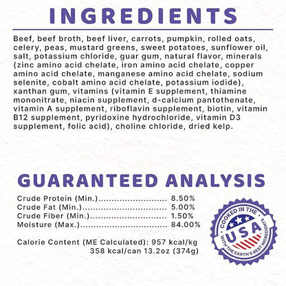 Halo Adult Wet Dog Food, Beef Recipe in Broth, Great as Nutritious Meals or Healthy Dog Food Toppers, 13.2 oz Dog Food Can (Pack of 6)
