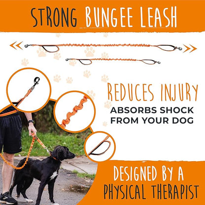 Mighty Paw Hands Free Dog Leash | Bungee Waist Leash for Dog Walking. Dog Running Leash Hands Free. Hands Free Leash for Large Dogs, Medium & Small Dogs. Dog Leash Waist Belt (36" - 48") Up To 150 lbs