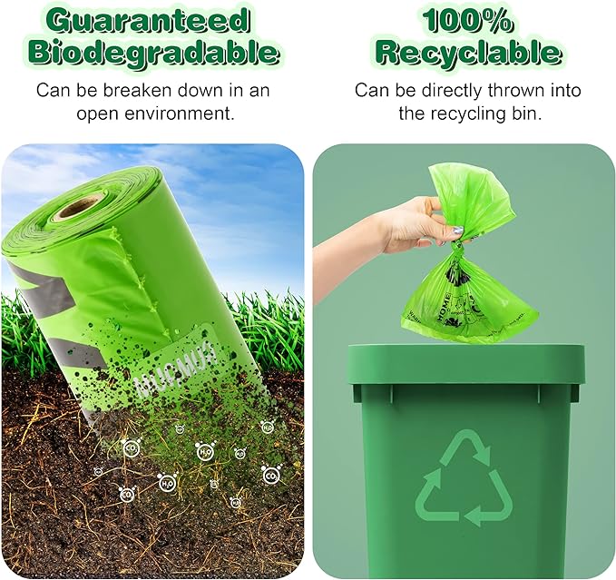 【Upgraded 2023】Dog Poop Bag Refills | 810 Counts, 45 Rolls | Biodegradable, Unscented | Leak-Proof & Ultra Thick | Holder Included