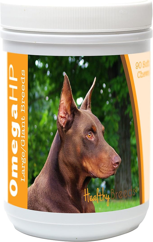 Healthy Breeds Doberman Pinscher Omega HP Fatty Acid Skin and Coat Support Soft Chews 90 Count