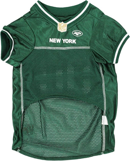 NFL New York Jets Dog Jersey, Size: Large. Best Football Jersey Costume for Dogs & Cats. Licensed Jersey Shirt
