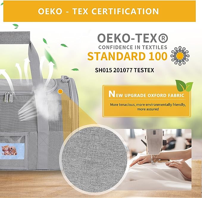 Pet Carrier Airline/TSA Approved Small Dogs, Kitten, Carriers for Small Medium Cats Under 15lb, Collapsible Soft Sided Cat Travel Carrier-Grey
