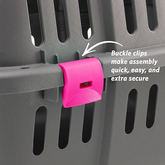 Ferplast Jet Pet Carrier: Value Dog Carrier Suitable for Toy Dog Breeds & Small Cats, Assembled Dimensions: 12.6L x 18.5W x 11.42H inches, Fuchsia