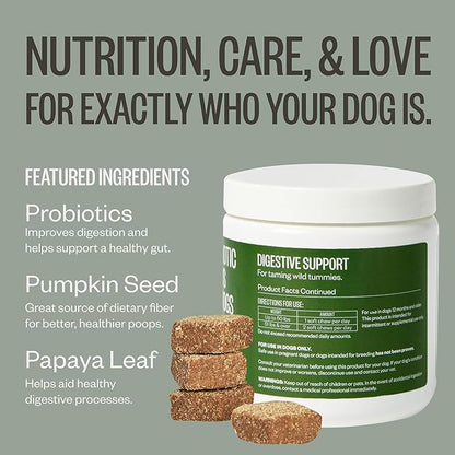 Ollie Belly Rubs Dog Probiotic Chews - Probiotics for Dogs - Dog Upset Stomach Relief - Probiotics for Dogs Digestive Health - Natural Dog Probiotics - Digestive Probiotics for Dogs - 60 count Appx.