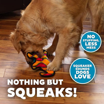 Outward Hound Durablez Tough Plush Squeaky Dog Toy, Gecko, Orange, Medium