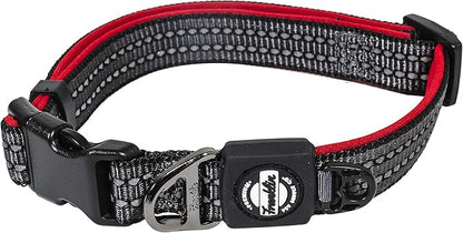 Nylon Dog Collar – Reflective – Franklin Pet Supply Co™ – Comfort Fit – Neoprene – Adjustable – Medium – Red
