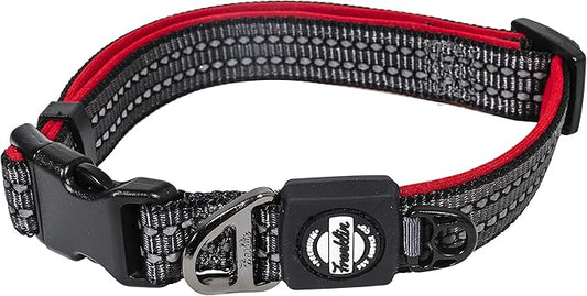 Nylon Dog Collar – Reflective – Franklin Pet Supply Co™ – Comfort Fit – Neoprene – Adjustable – Medium – Red