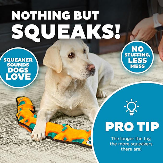 Outward Hound Durablez Orange Snake Plush Dog Toy, XL