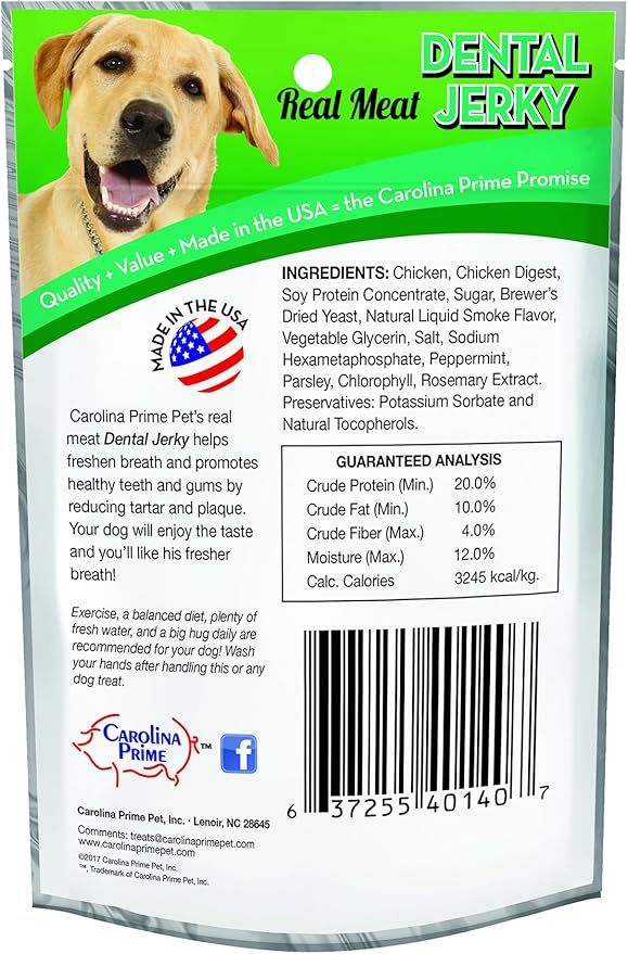 Carolina Prime Pet 40141 Dental Jerky Treat For Dogs ( 1 Pouch), One Size
